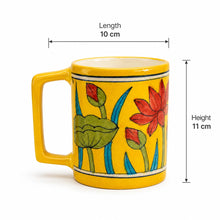 Blue Pottery Tea & Coffee Mug Mug with Hand-Painted Floral Design | Perfect for Gifting, Everyday Use