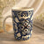 Blue Pastel Handcrafted Blue Pottery Coffee Mug | Embossed Design, Glazed Finish | Perfect for Gifting