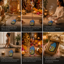 Hand-Painted Palm Shaped Ceramic Agarbatti Holder | Hamsa Hand Incense Stand | Decorative Spiritual Decor