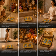 Hand-Painted Floral Ceramic Agarbatti Stand | Square Incense Burner Tray | Traditional Pottery Incense Holder