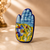 Hand-Painted Palm Shaped Ceramic Agarbatti Holder | Hamsa Hand Incense Stand | Decorative Spiritual Decor