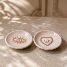 Ceramic Agarbatti Holder Set of 2 | Evil Eye & Heart Design Incense Stick Holder | Handmade Spiritual Decor