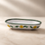 Hand-Painted White & Green Floral Ceramic Serving Dish | Oval Snack Tray | Decorative Pottery Serveware